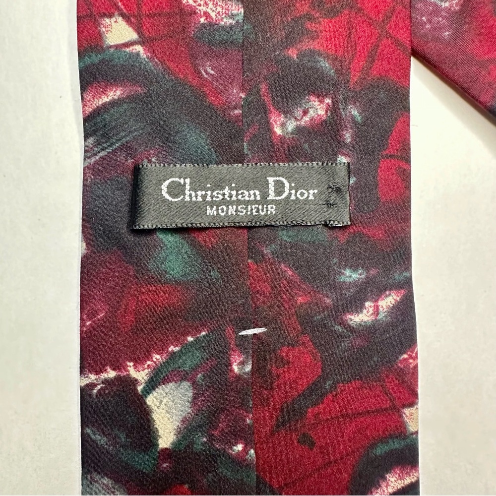 Vintage Christian DIOR MONSIEUR Abstract Brushstroke Classic Tie - Picture 2 of 6